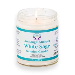 Archangel Michael White Sage Smudge Candle for Clearing and Protection